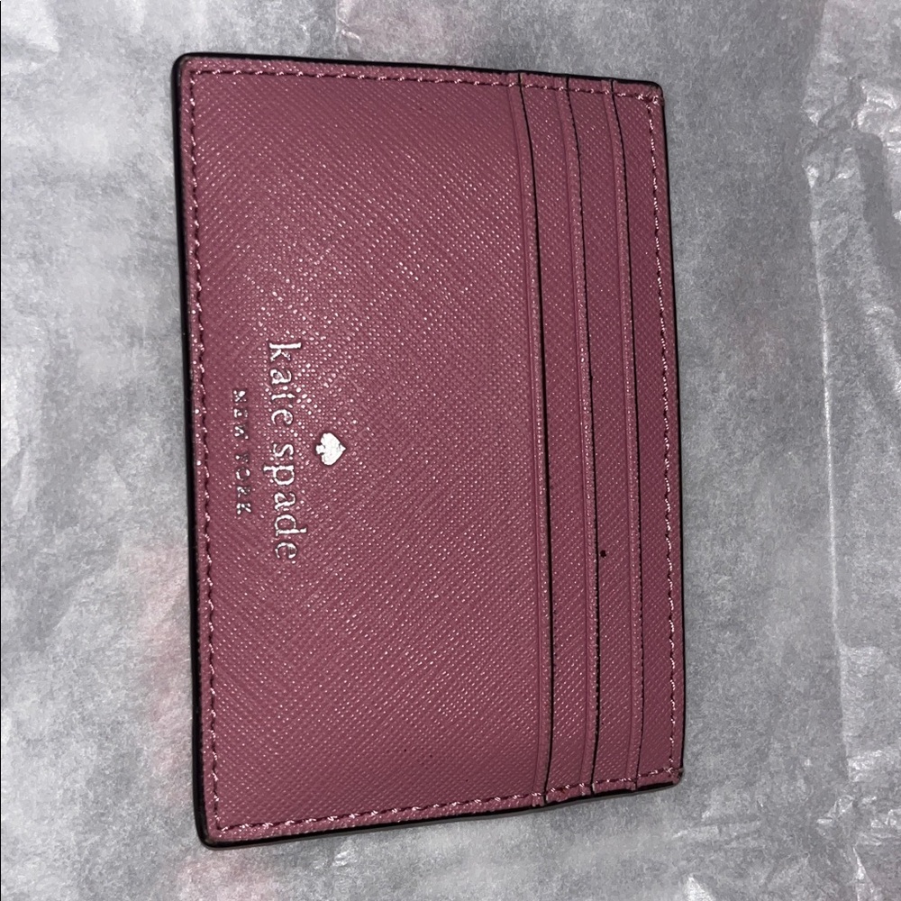 Kate Spade Pink Glitter Slim Card Holder